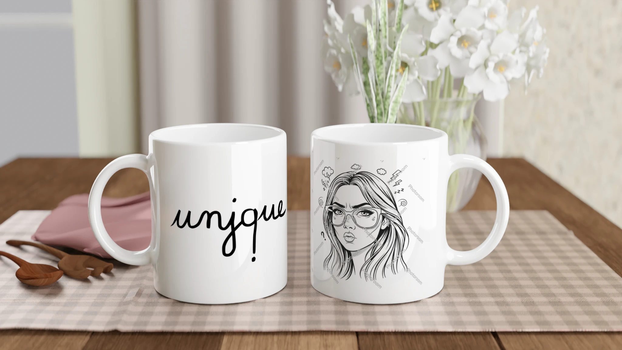 Mug Unjque Line Art Raleur - Scene02